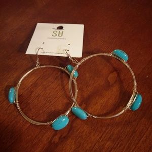 Turquoise colored earrings